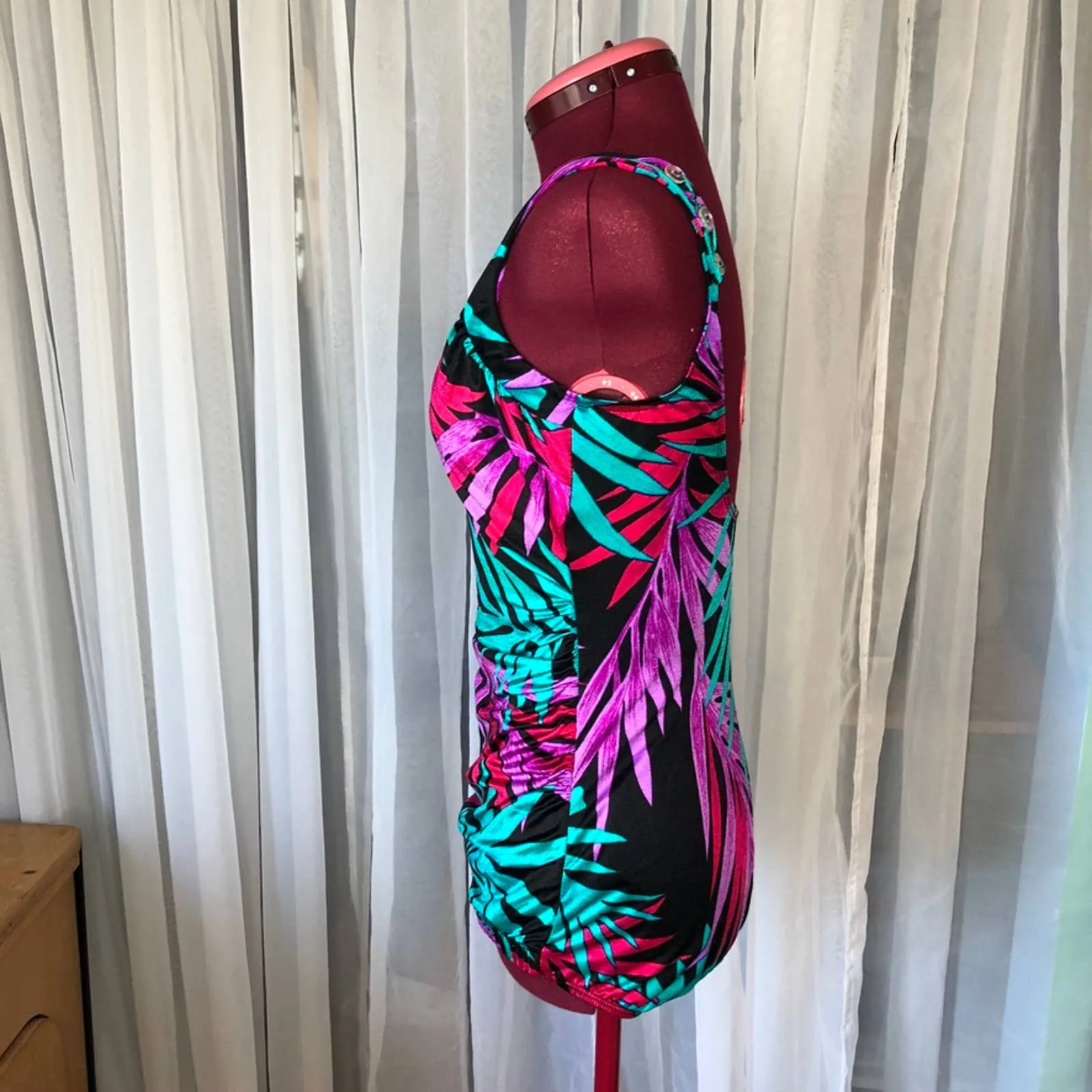 Vintage Danskin long sleeve purple leotard Size 12 - Image 8