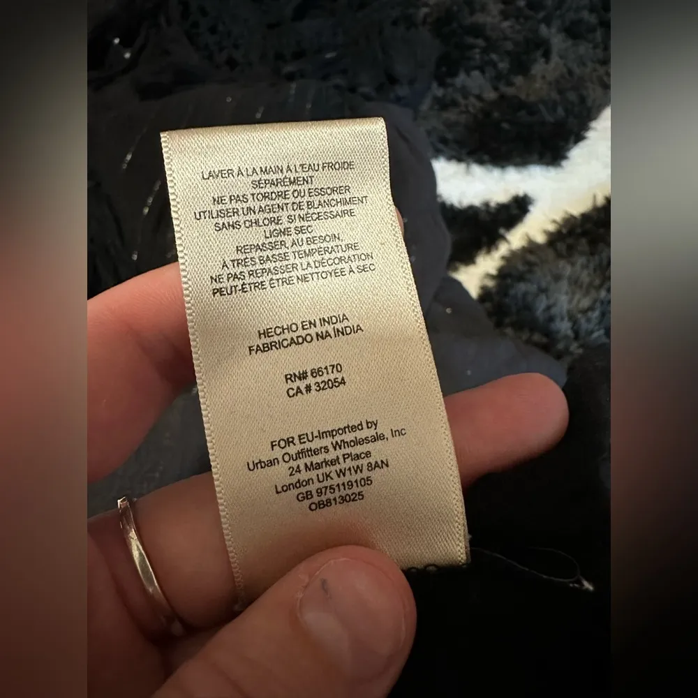 Maeve Anthropologie Abilene Maxi Dress gold and black crochet and tassels sz XS - Image 6