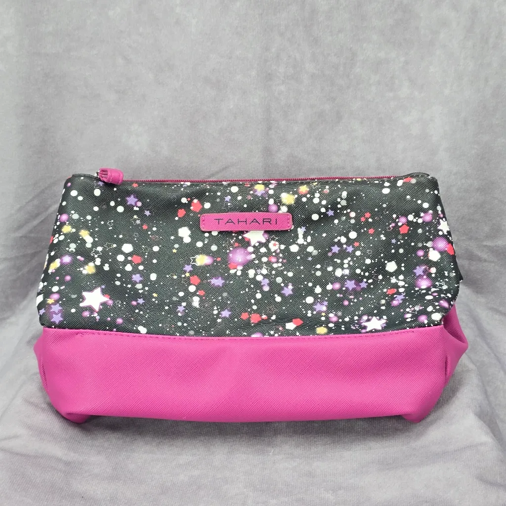 Tahari Purple Star Double Zip Toiletries Snap Makeup Cosmestics Bag - Image 3