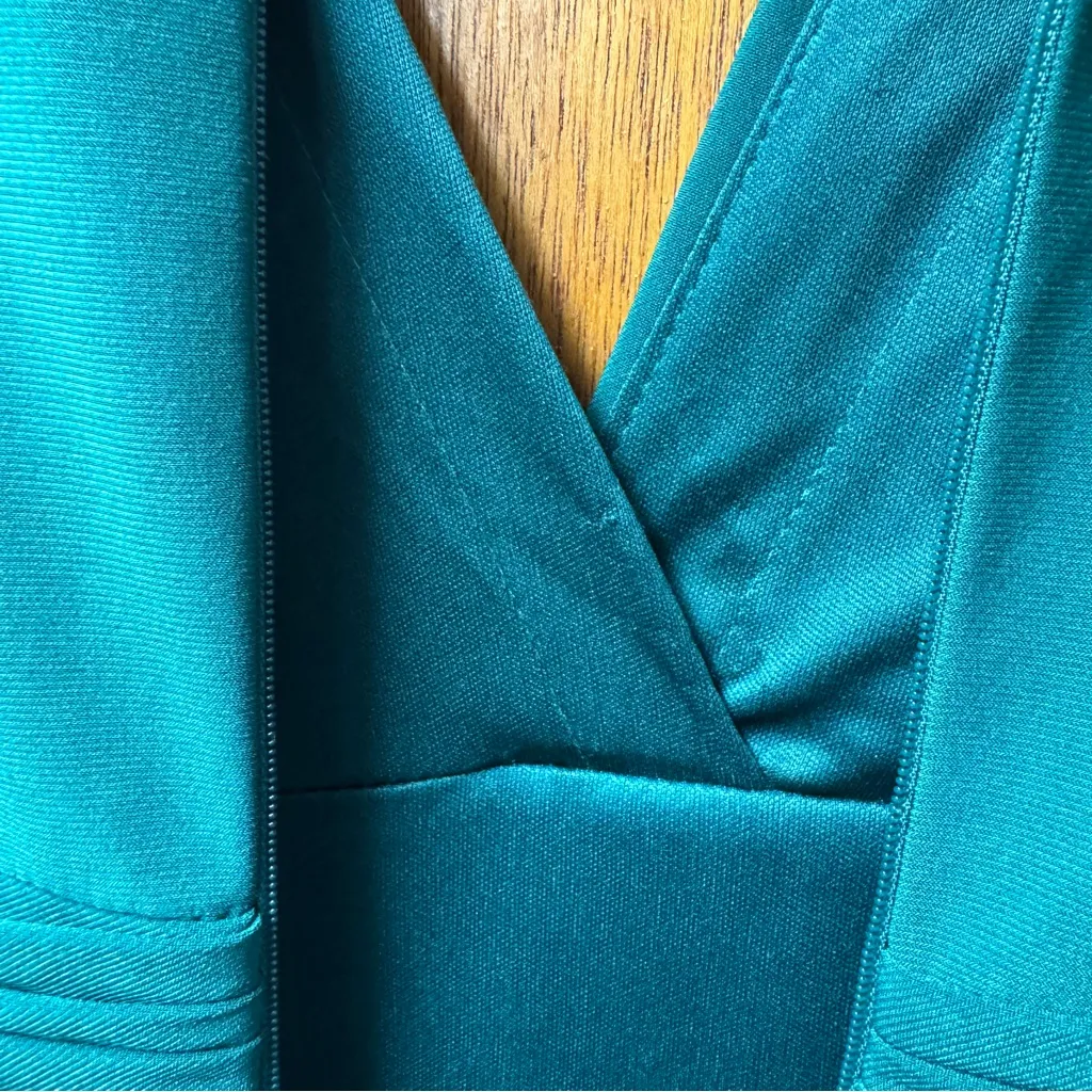 Ieena Mac Duggal V-Neck Long Sleeve High Slit Gown Maxi Dress Emerald Green 6 - Image 14