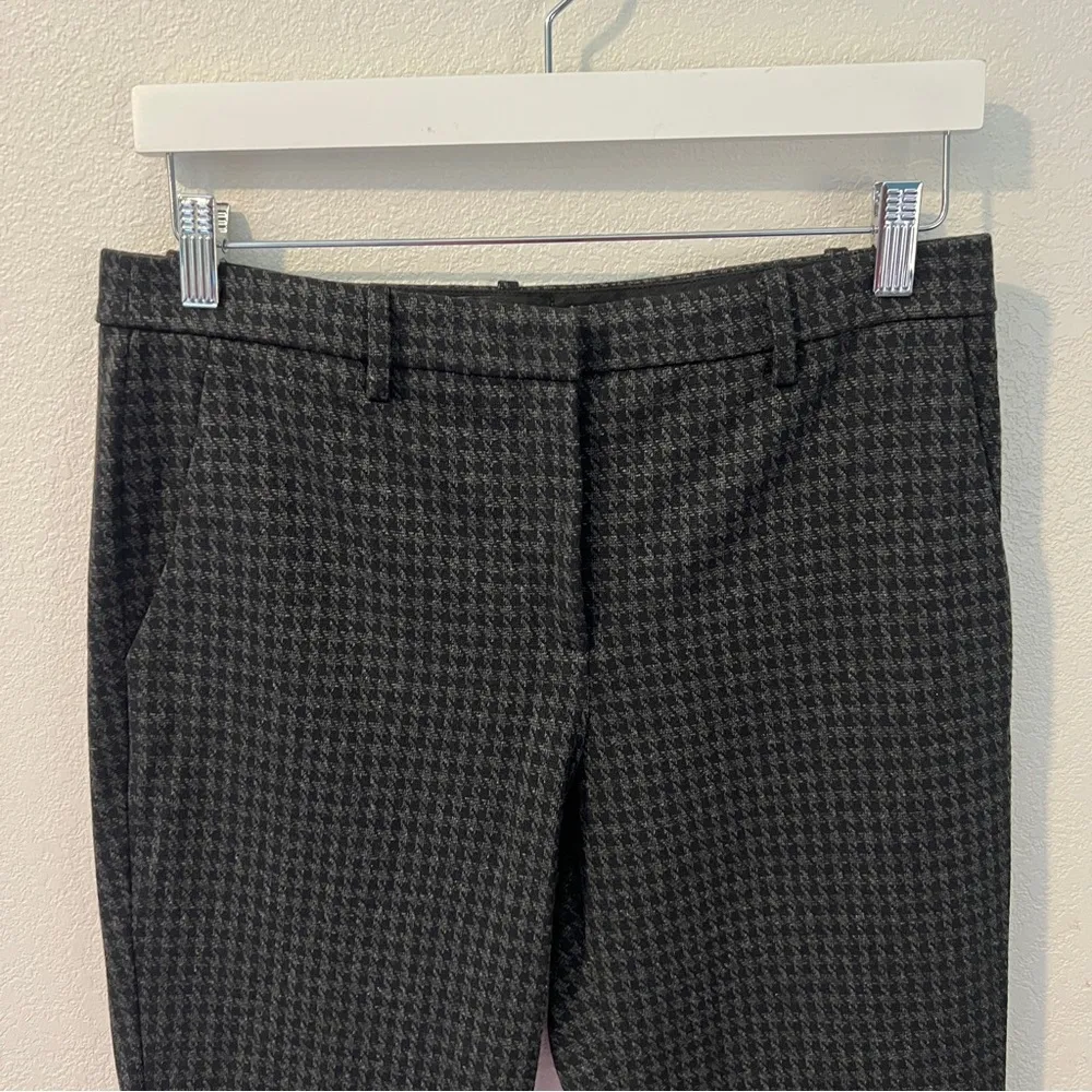 Theory Stretch Knit Twill Houndstooth Tailored Trouser Pants Straight Leg Size 6 - Image 3
