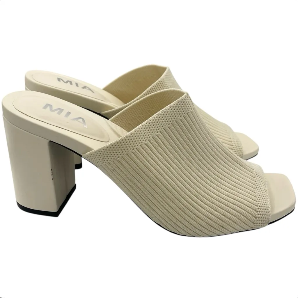 Mia Hilary rib-knit slip on comfy block heel sandals women’s Size 6 1/2M - Image 2