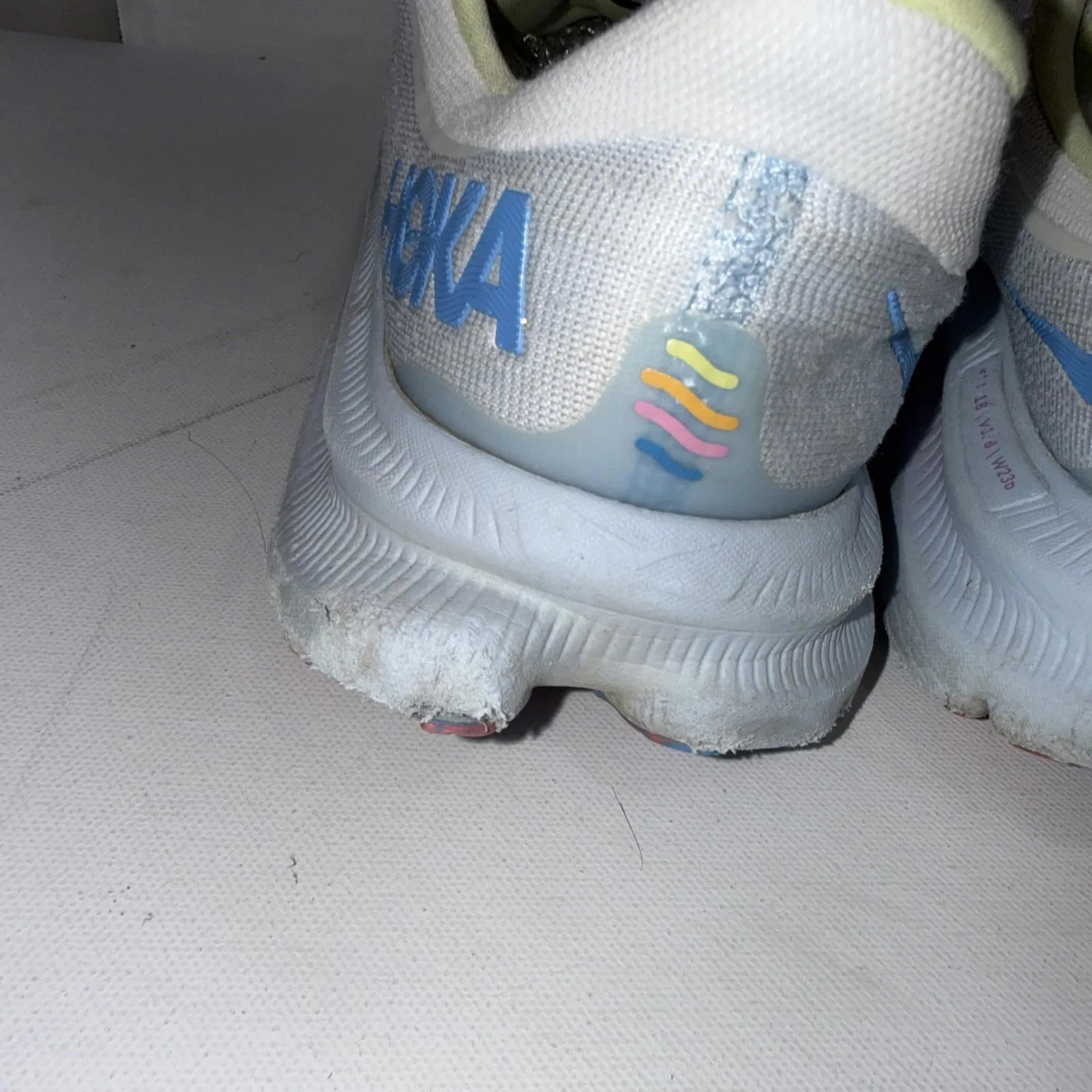 HOKA One Kawana Mesh Athletic Running Sneakers White Pink Green Women’s Size 9B - Image 12