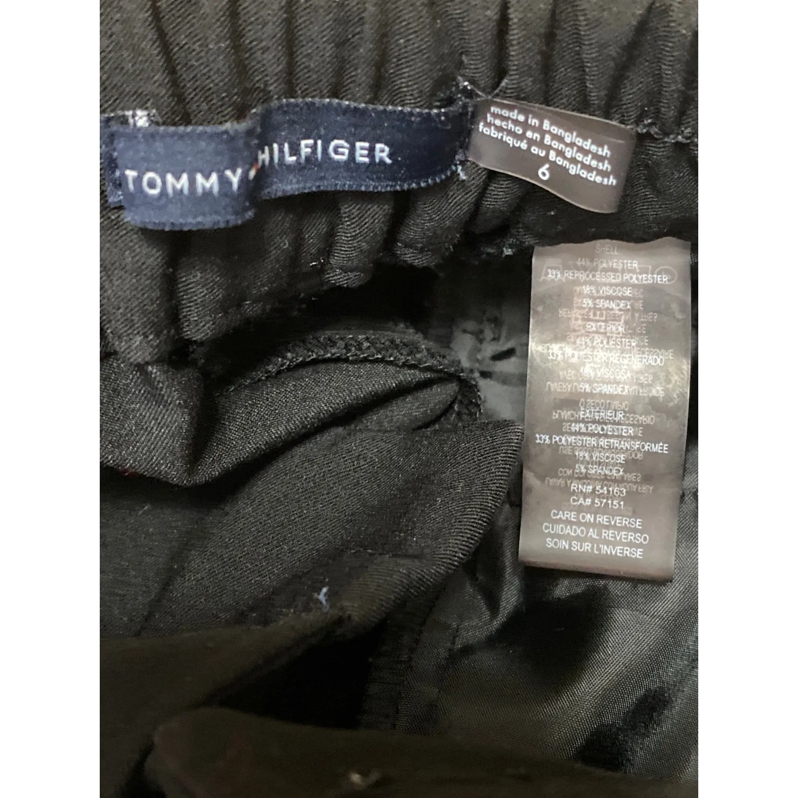 Tommy Hilfiger Women's Black High Waist Straight Leg Trousers Dress Pants Size 6 - Image 3