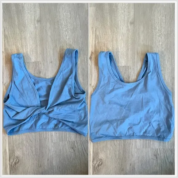 NWOT American Eagle Twist-Back Crop Top Blue size S - Image 2