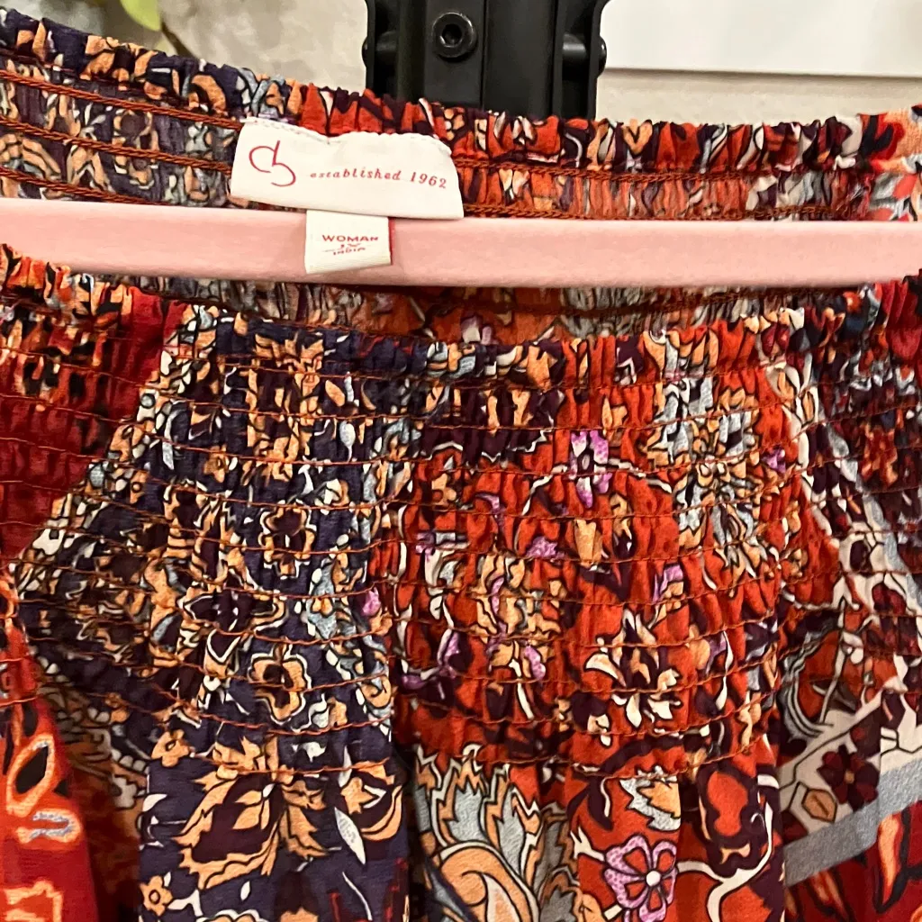 Cb Established 1962 Established 1962 Floral orange Red Blouse bell sleeves - Image 3