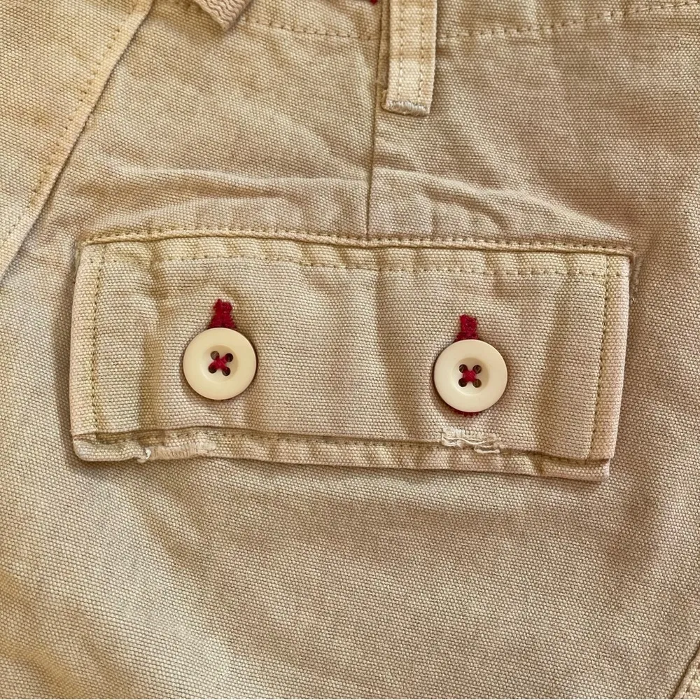 FREE PEOPLE All Yours Micro Mini Shorts Khaki Neutral Brown Utility Cargo Sz 8 - Image 9