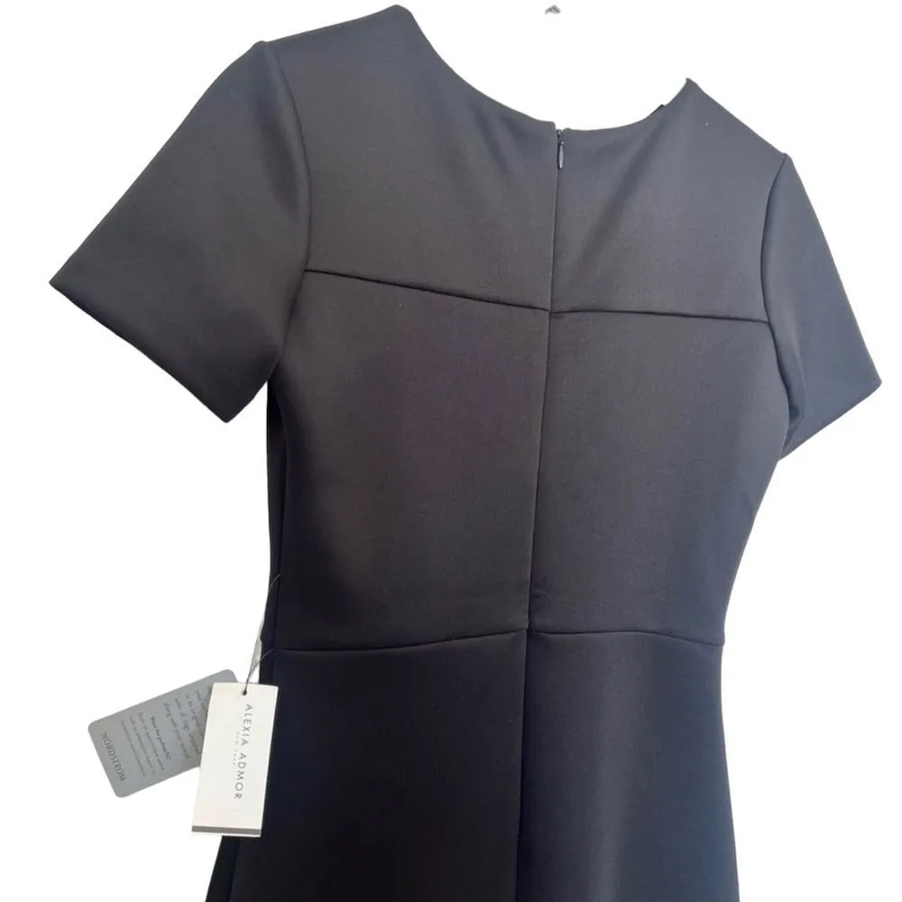 ALEXIA ADMOR NEW NY Black Scuba Midi Dress - Image 4