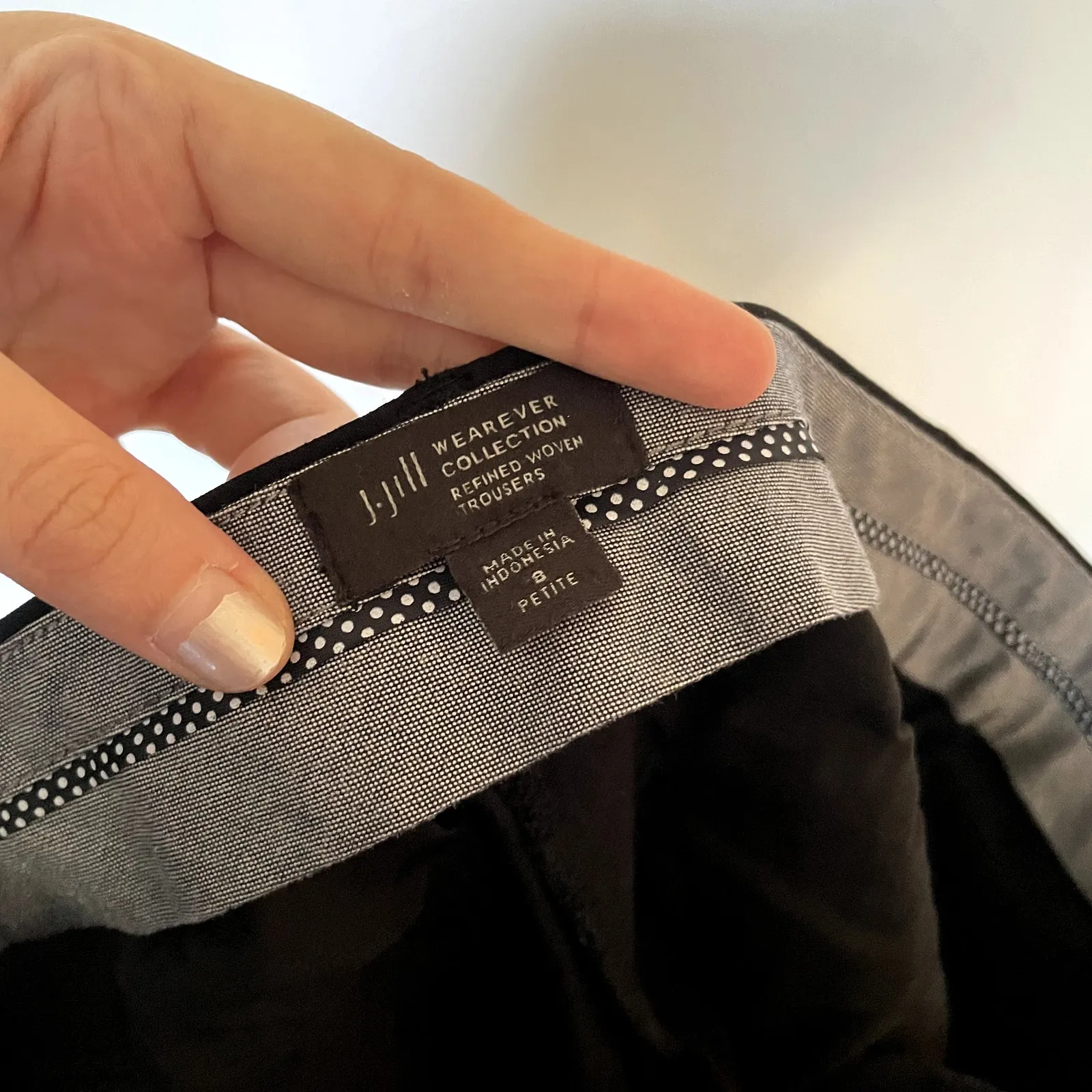 J.Jill wherever collection refined woven trousers black pockets women's size 8P - Image 6