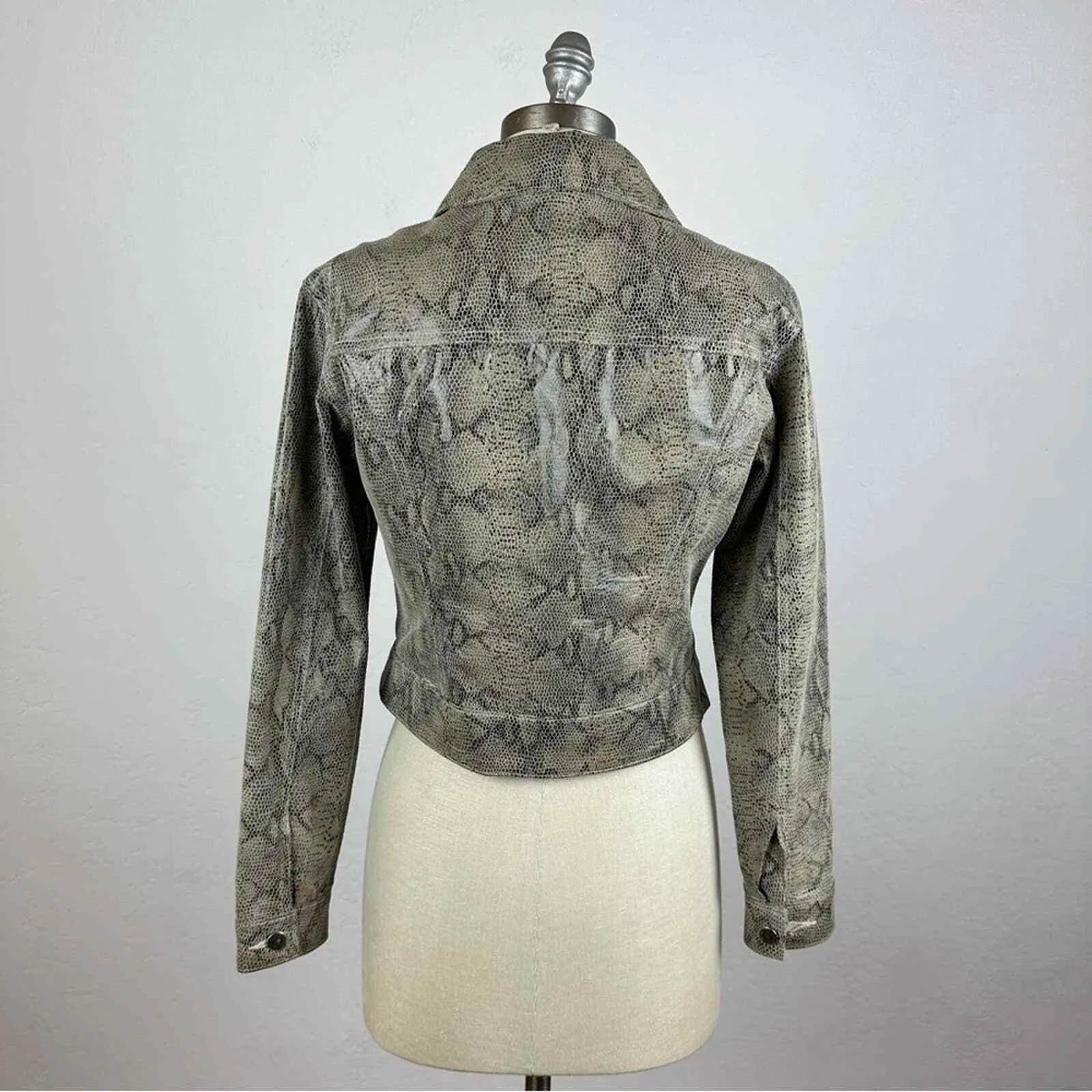 Bedoya & Sly Private Collection Leather Snakeskin Jacket Gray - Image 5