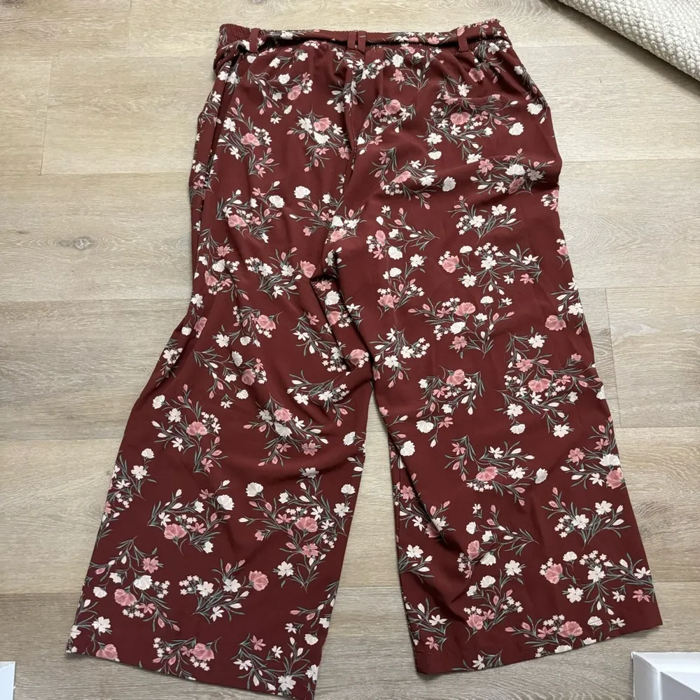 Torrid Floral Burgundy Wide-Leg Pants - Image 6