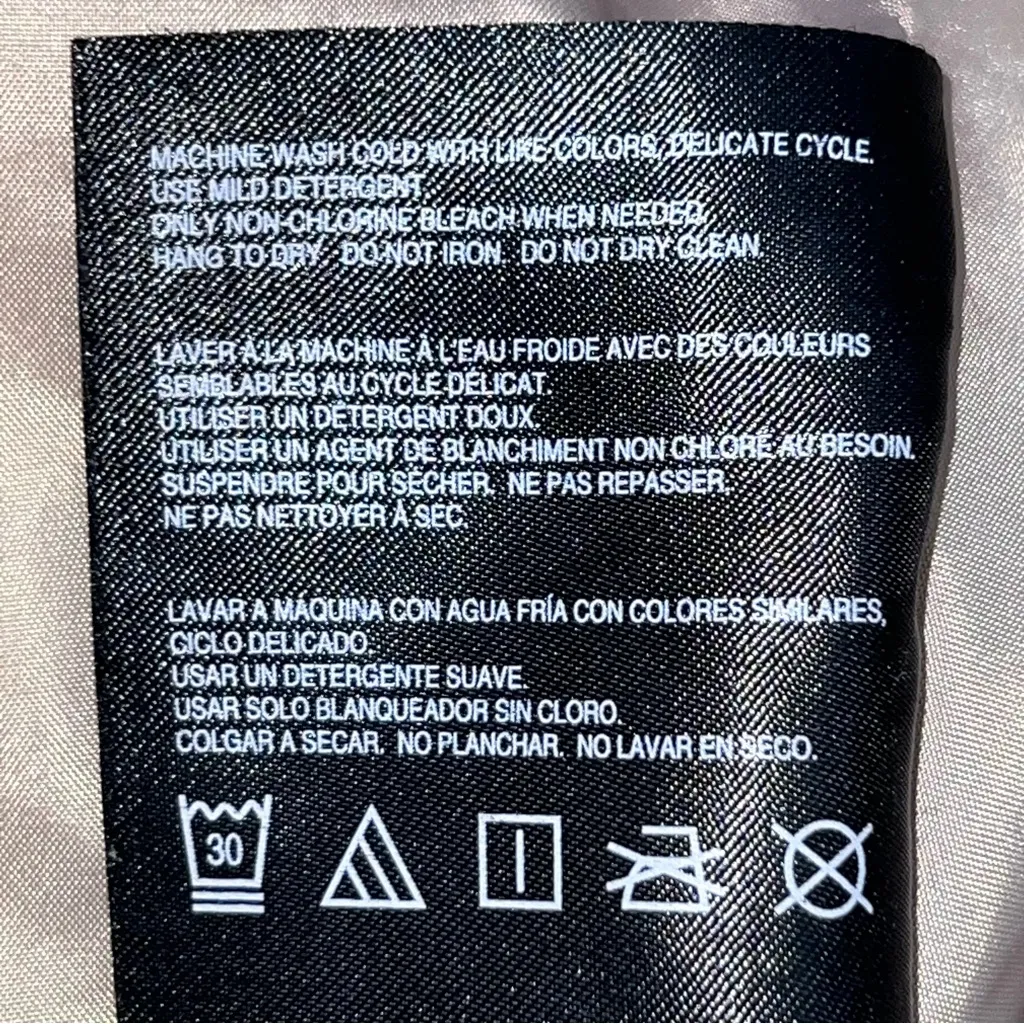 Bernardo Beige Vegan Leather Tan Zippered Front Moto Jacket-Size L - Image 13