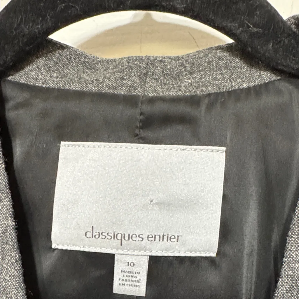 Classiques Entier Wool Blend Black and Gray Blazer Size 10 - Image 2