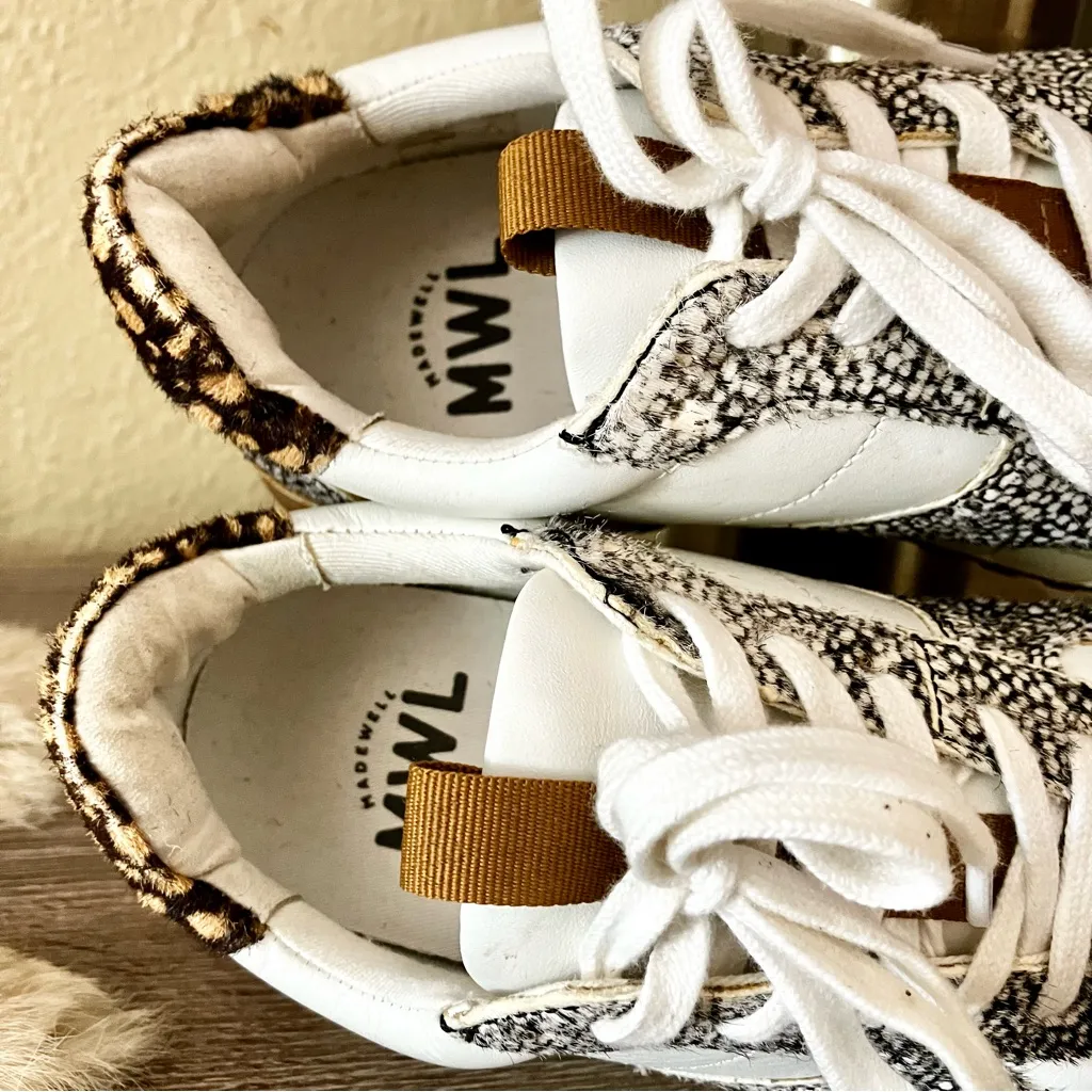Madewell Kickoff Trainer Sneakers in Leather and Spot Mix Calf Hair - Image 3