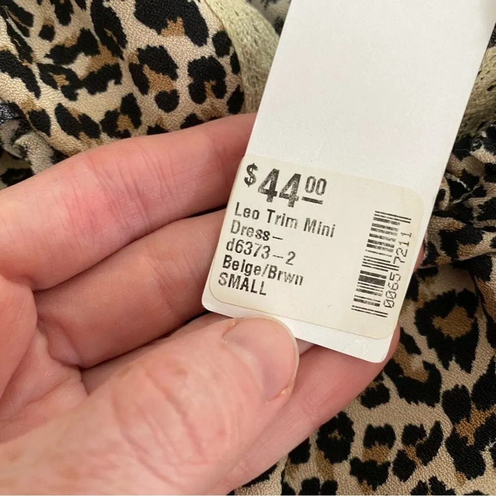 Stitch and Feather Leopard Mini Dress in Brown and Black - Image 4