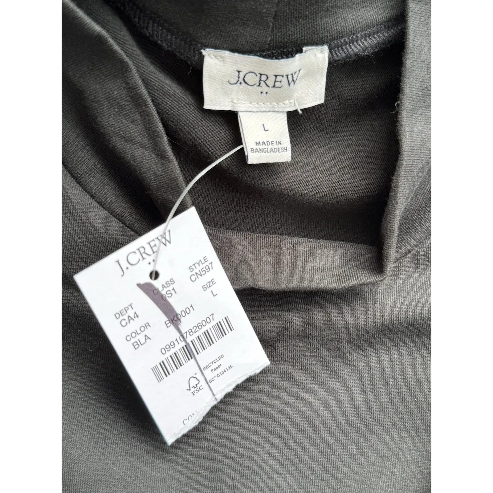 NWT J. Crew Printed Mockneck Knit Mixed Media Leopard Print Dress Size Large Black - Image 7