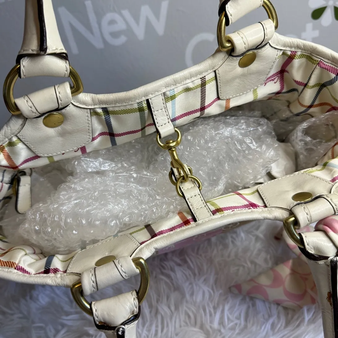 y2k COACH 2008 11791 Heritage Striped Tote Handbag - Image 7