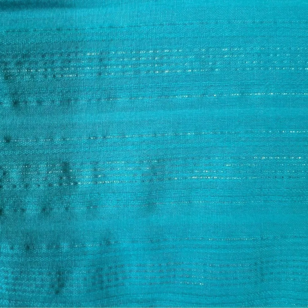 SagHarbor Turquoise Metallic Striped Button Down Shirt - Image 7