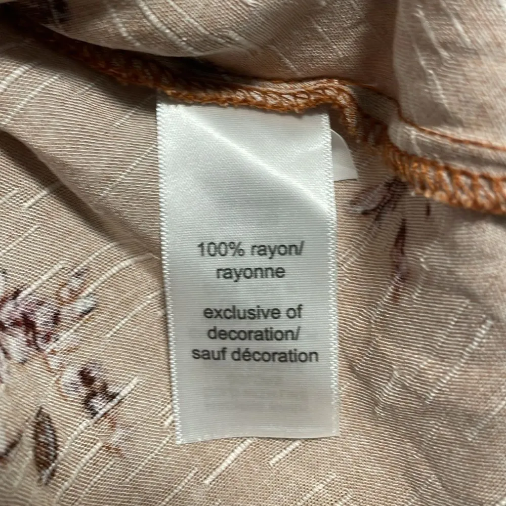 Maurices Long‎ Sleeve Floral Crochet Wrap V-Neck Blouse Top Rust Orange Small - Image 7