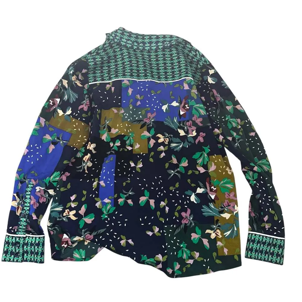 CAbi SZ M Bronco Blouse #5520 Western Cowboy Patchwork Button Front - Image 4