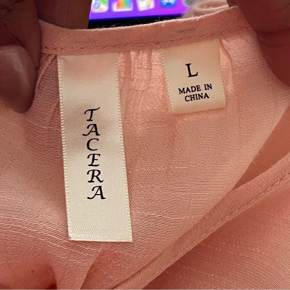 TACERA | Peach Hi/Low Blouse Sz L - Image 7