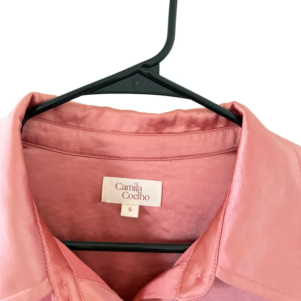 Camila Coelho  Amber Satin Button Down Top - Image 9