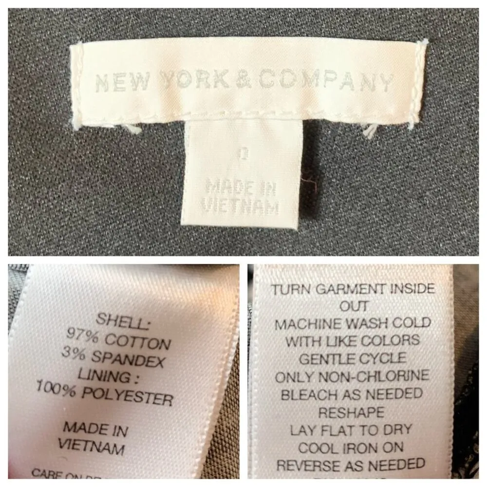 New York & Company Women's Dress Black White Floral Sheath Cap Sleeve Size 8 - Image 9