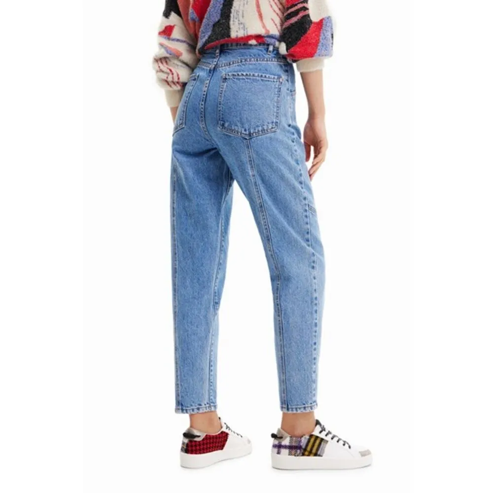 Desigual. Seamed Mom Jeans with Embroidered Heart Size 40 (8 US) - Image 2