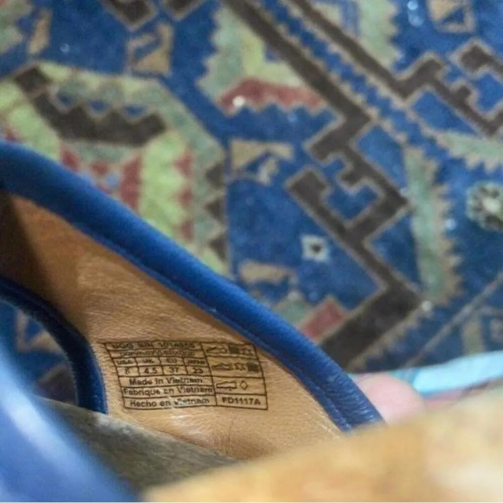 UGG Blue open Toe Woven Wedge Lace Up Espadrille Sandal Shoes - Image 8