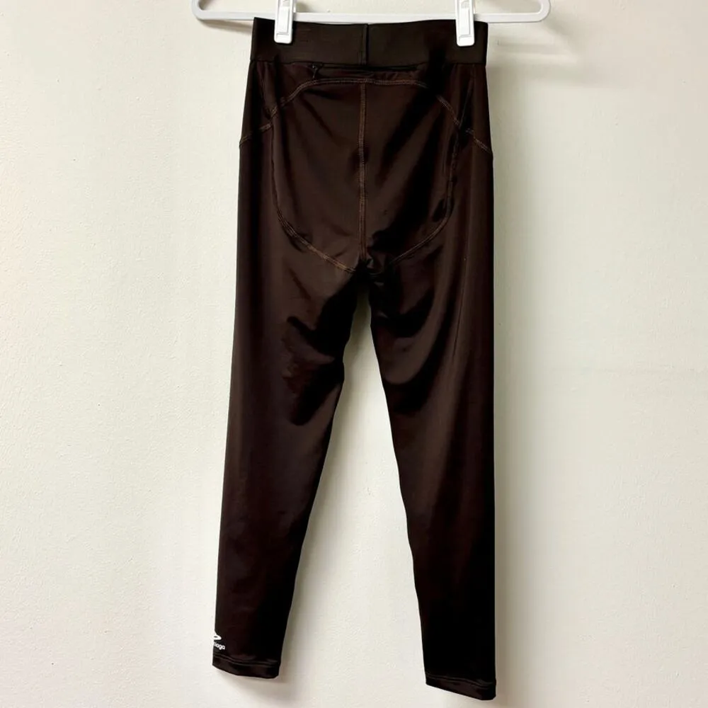 NWOT Balenciaga Activewear Pull On High Waisted Skinny Athletic Leggings Brown S - Image 3