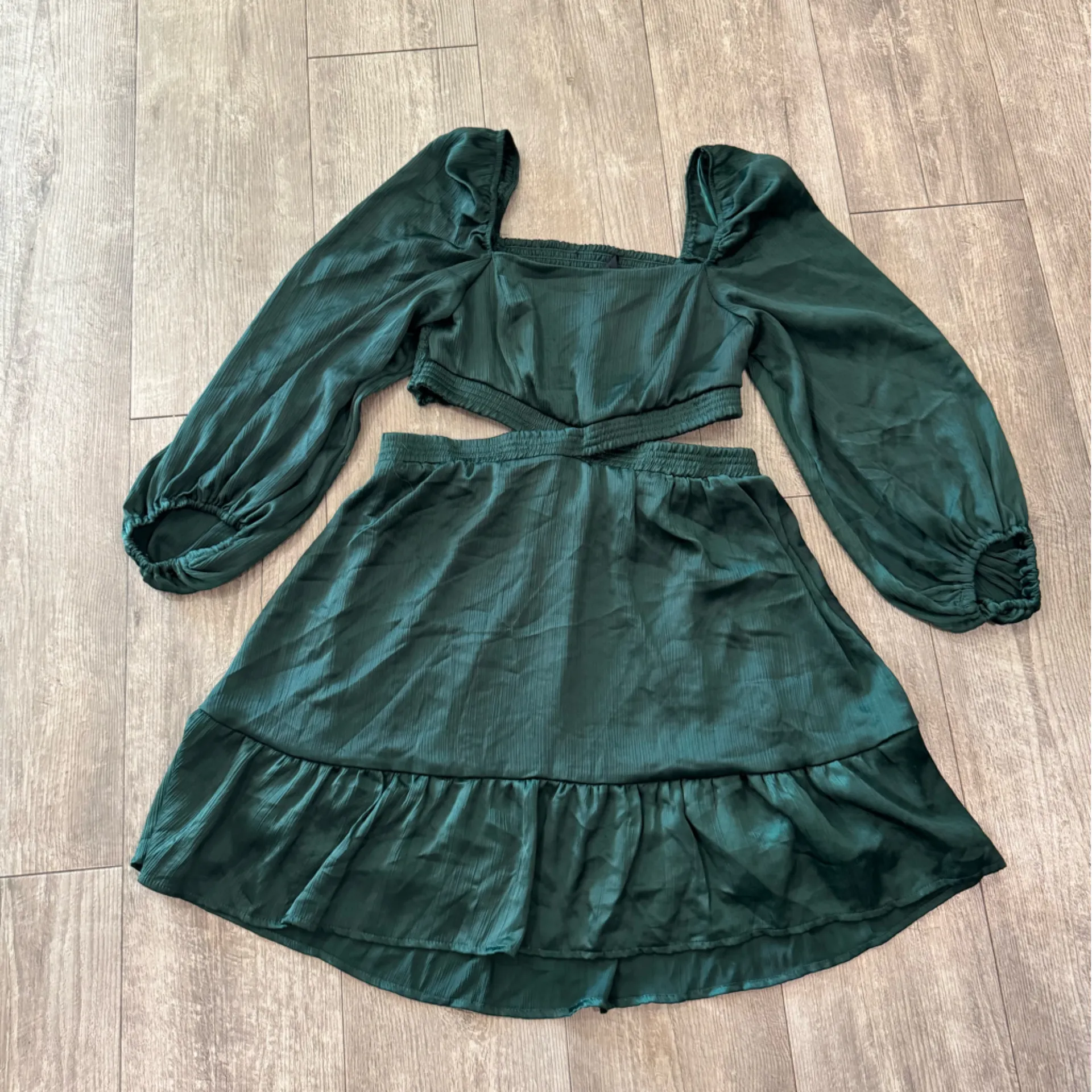 Blu Pepper Dark Green Long Sleeve Dress - Image 6
