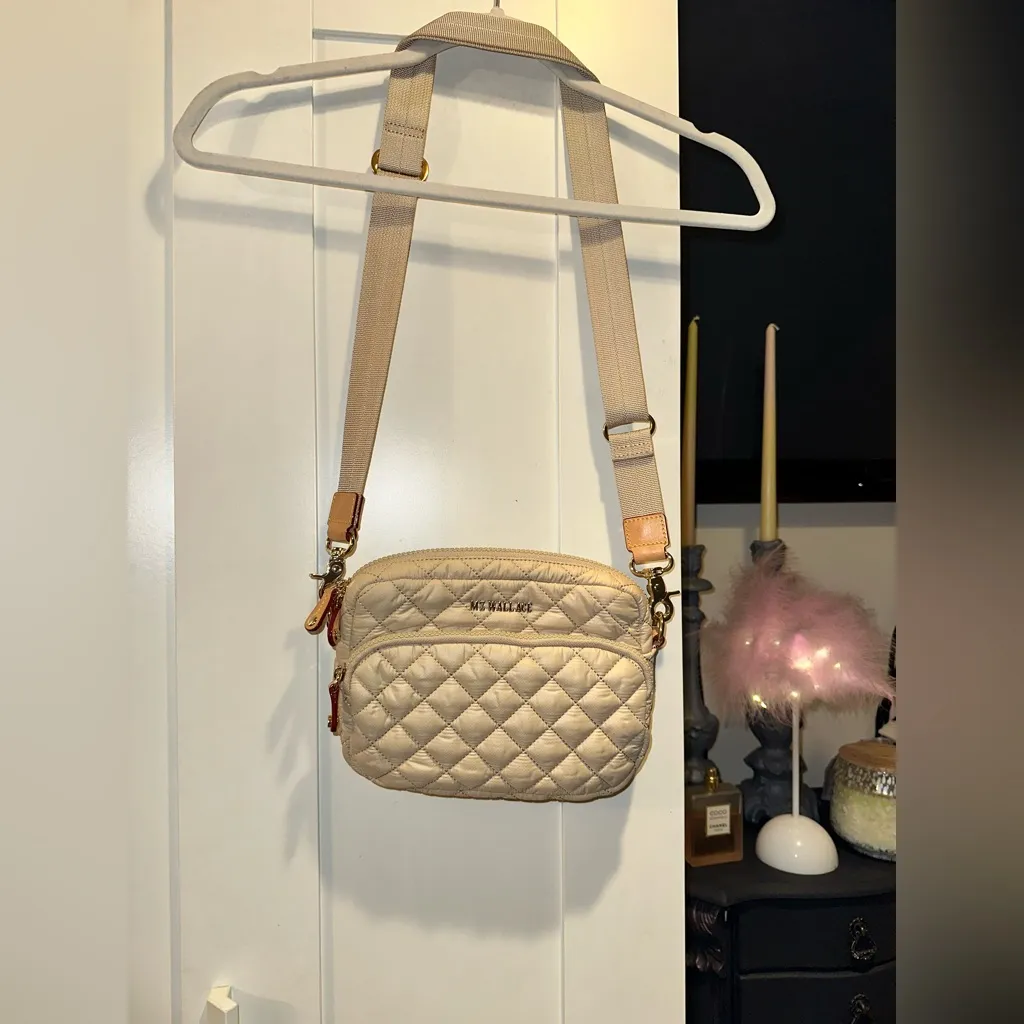 NWOT Nordstrom MZ WallaceSmall Metro Quilted Nylon Camera Bag In Buff - Image 11