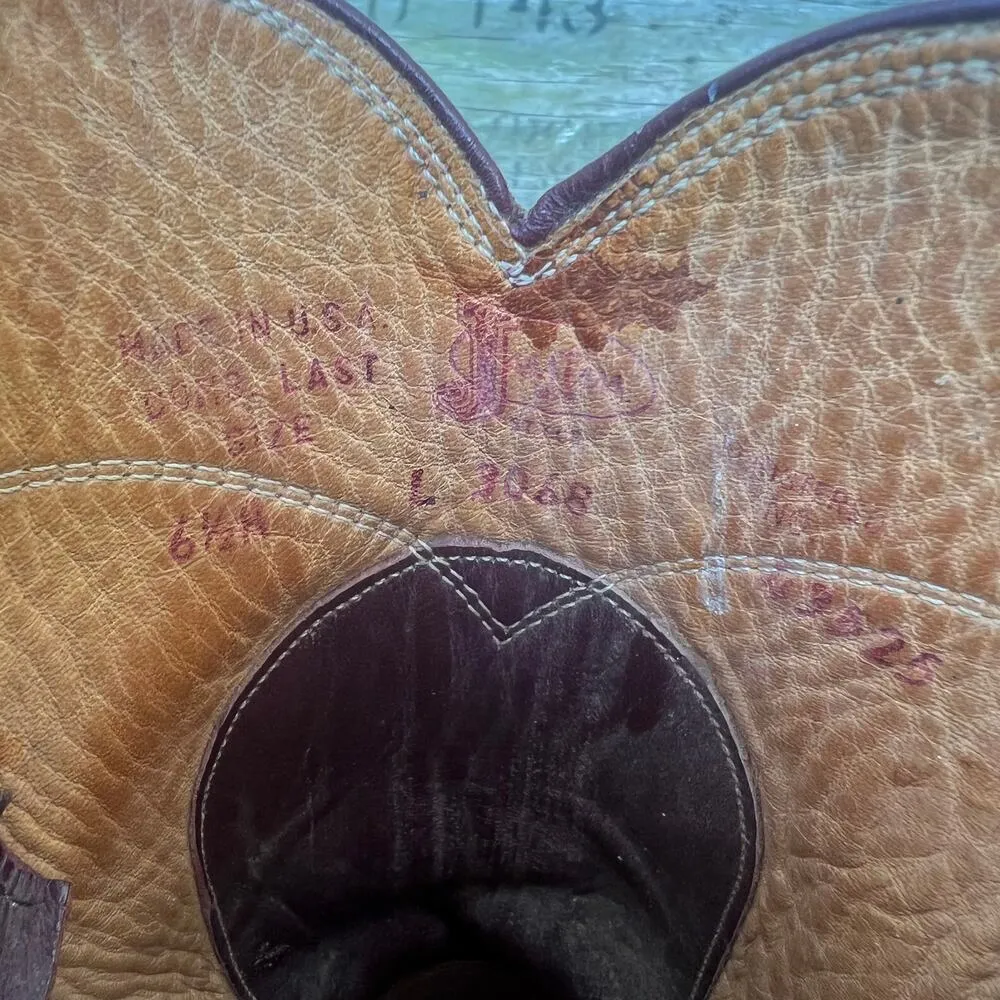 Justin Merlot Wine colored roper pull on cowgirl western boots 6 1/2 A - Image 8