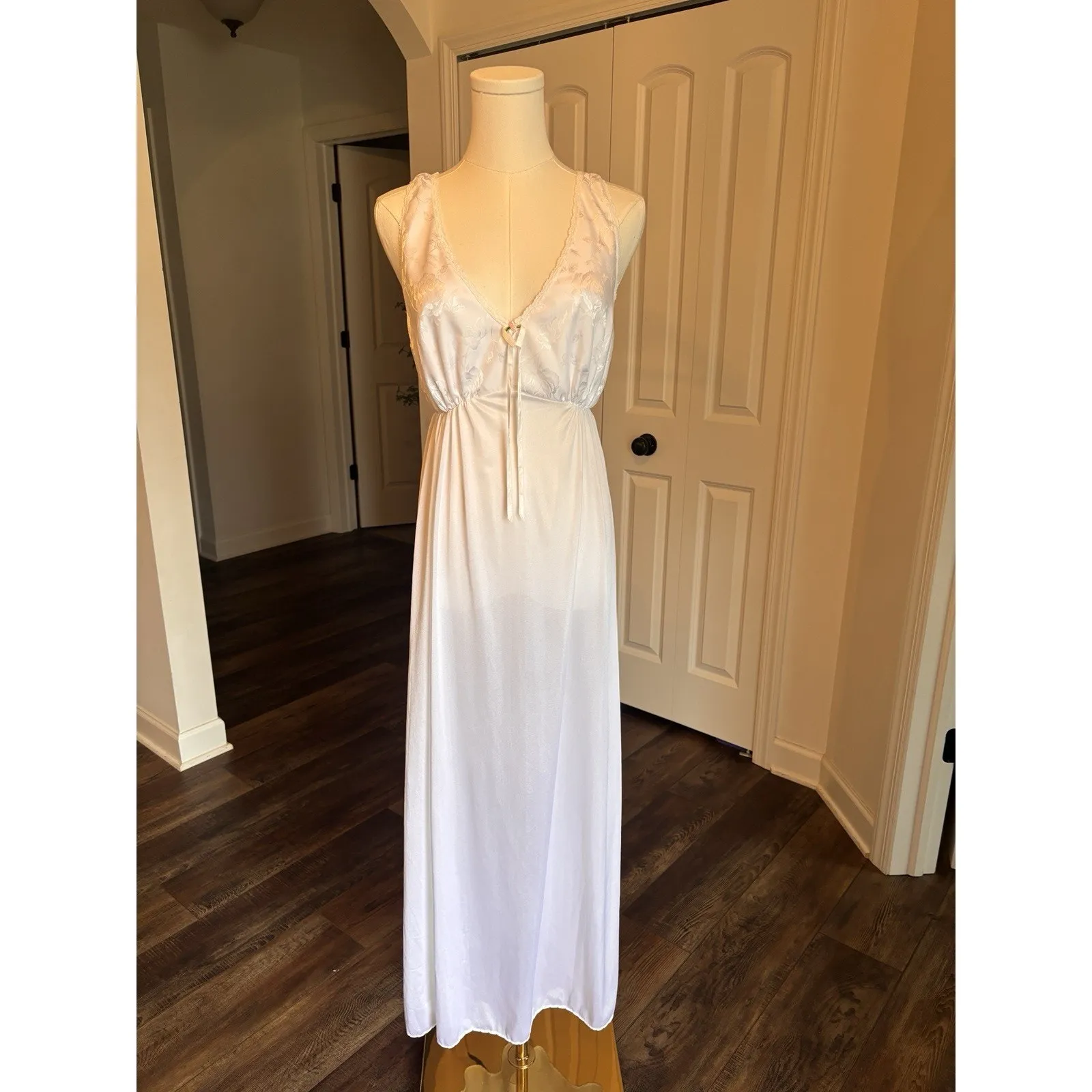 Vintage 60s 70's Tosca Lingerie Nightgown White Long 6760 Bridal Cottage Large - Image 3