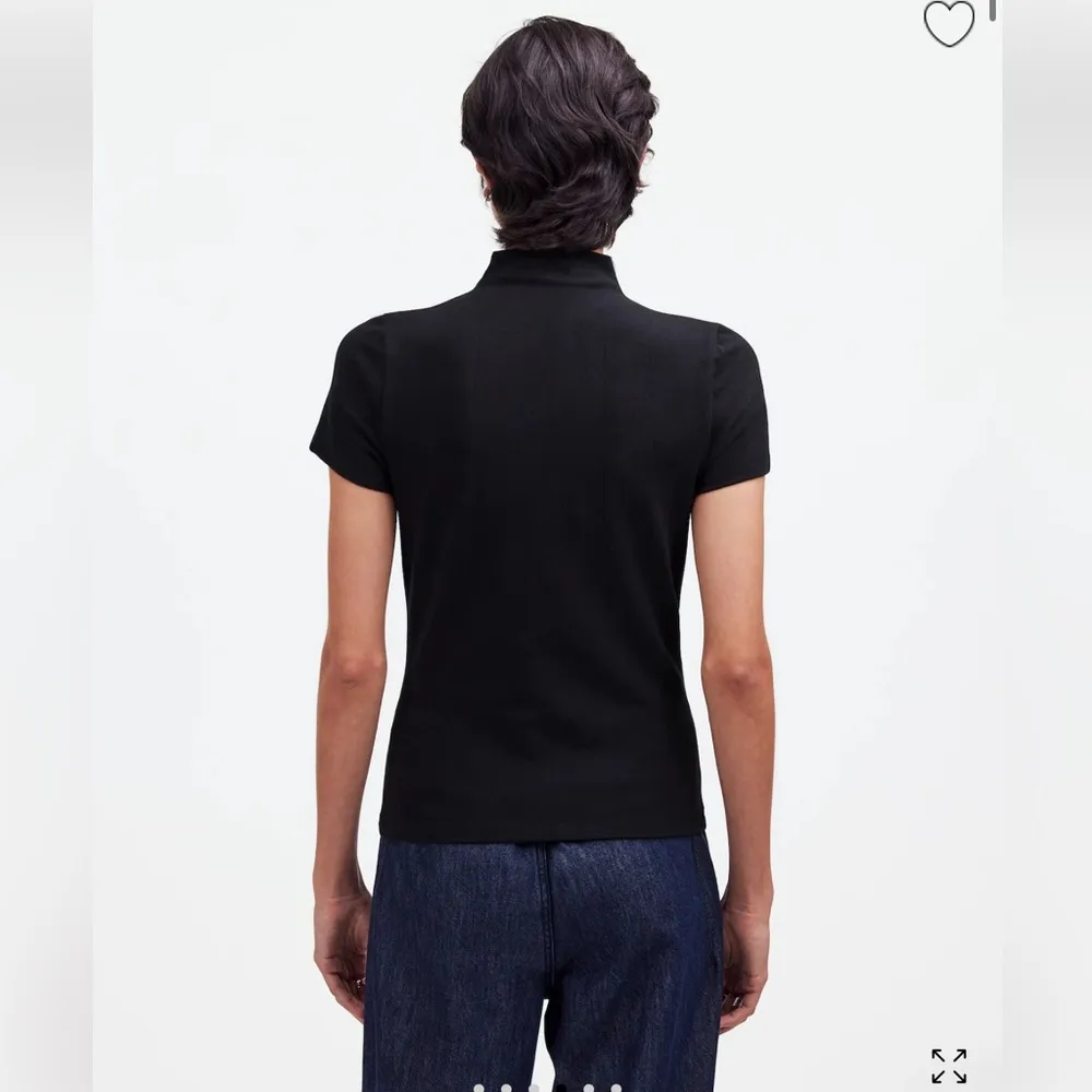 NWT Madewell Black Short-Sleeve Mockneck Tee S Sold Out! - Image 4