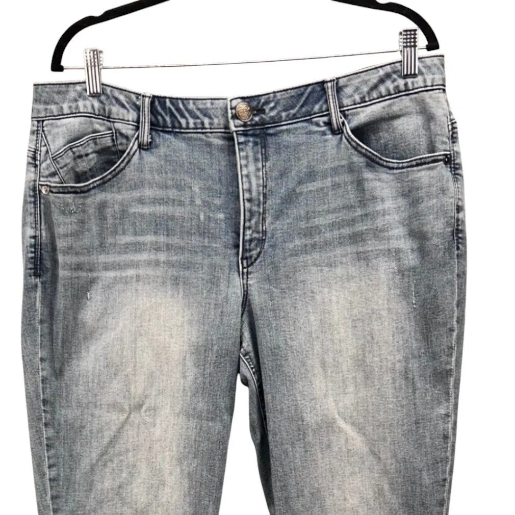 Democracy‎ Womens Skinny Jeans Size 16 AB Solution Mid Rise Denim Elastic Waist - Image 3