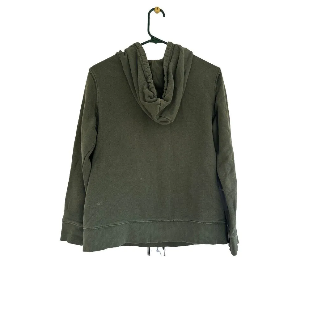 Adidas Originals Olive Green Trefoil Hoodie Size Small Flaws READ - Image 5