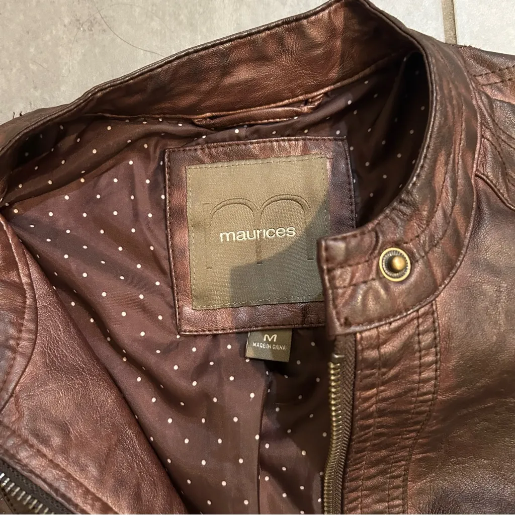 Maurice’s Faux Brown Leather Jacket - Image 3
