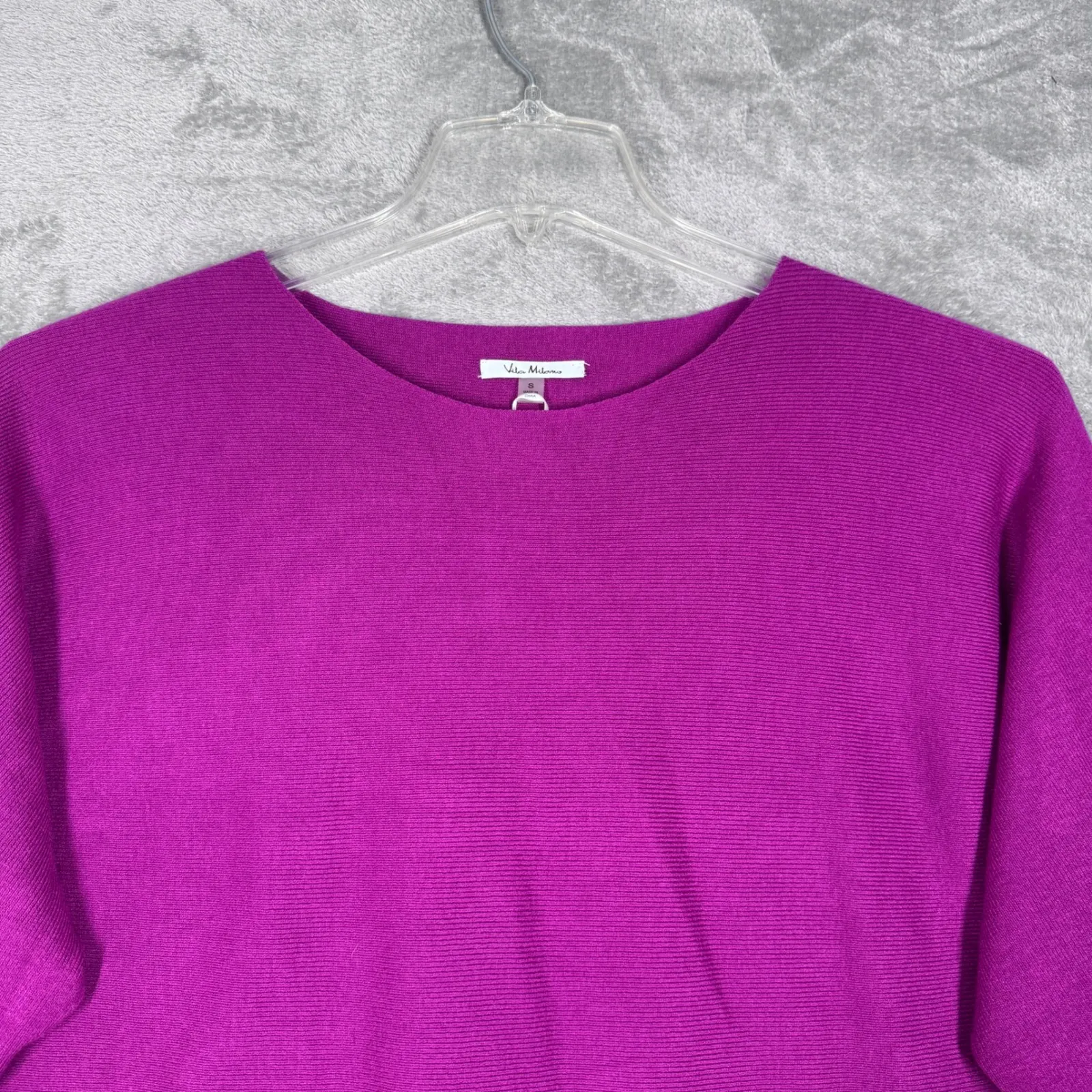 Vita Milano Magenta Haze Sweater Womens S Purple Knit Pullover Casual Minimalist - Image 4