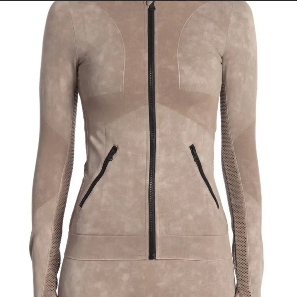 Blanc Noir Jacket Super Nova Seamless Taupe Brown Full Zip Activewear medium - Image 2