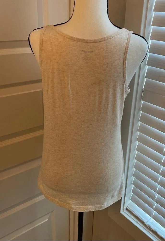 Old Navy|| Tan/cream tank with flower accent - Image 3