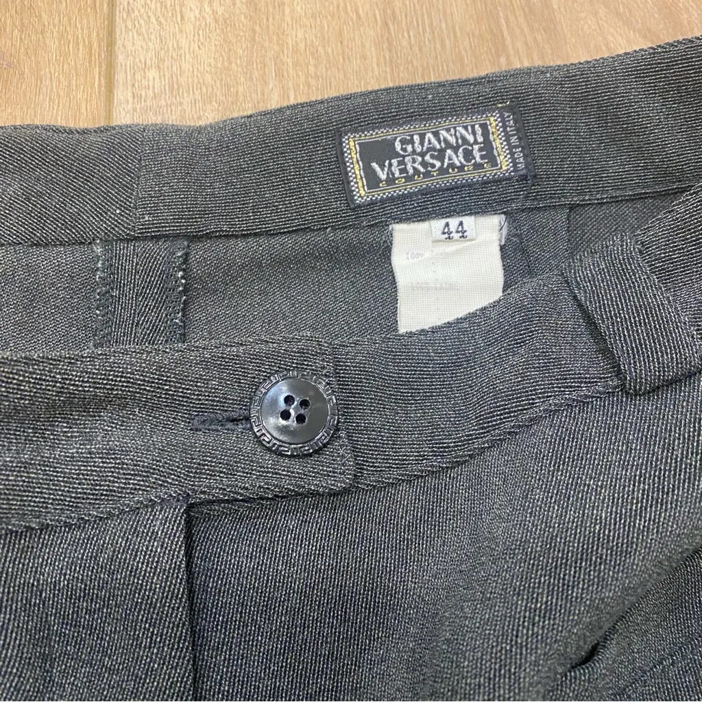 VINTAGE! 🌟VERSACE🌟 COUTURE WOOL DRESS TROUSER PANT GREY SZ 44 IT OR 8 US - Image 4