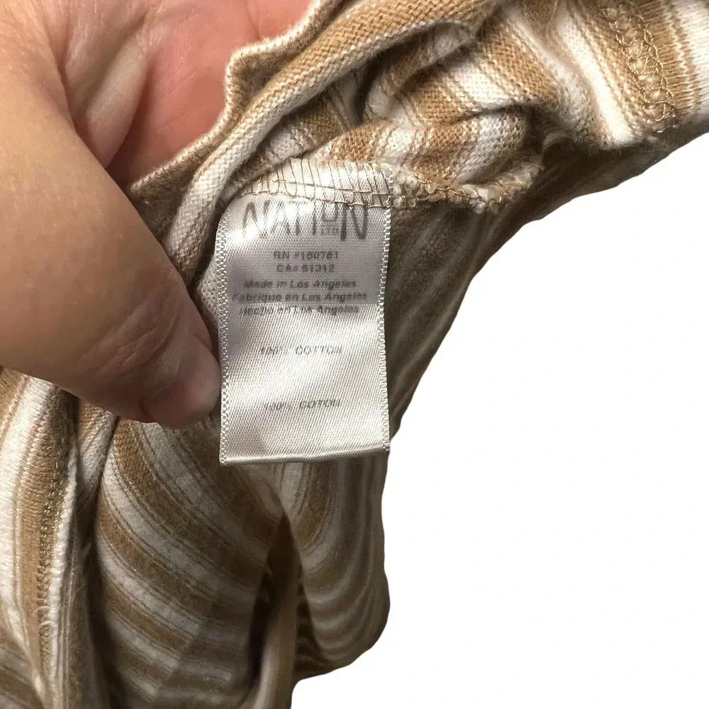 Nation LTD Olivia Pocket‎ T-Shirt Dress Tan White Size Small - Image 10