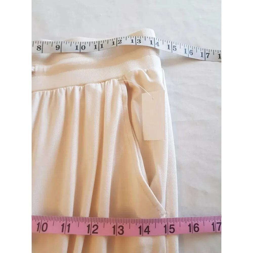 Loft Womens Sleep Sz XS Pants Jogger Loungewear Pajama Sleepwear Cream Pockets - Image 9