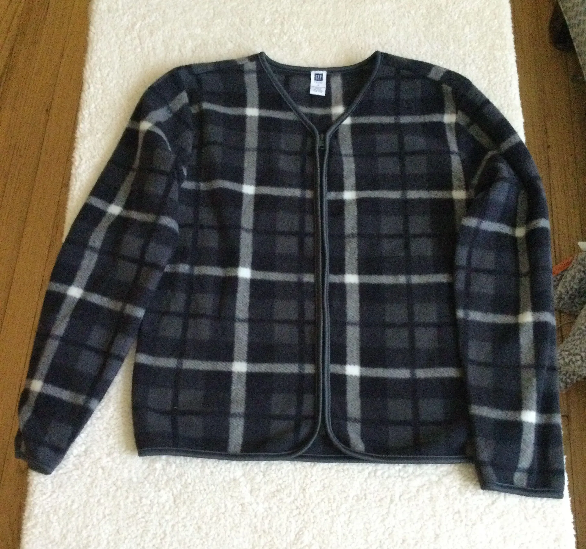 Vintage Dressy Plaid Fleece Jacket - Sz Small - Image 2