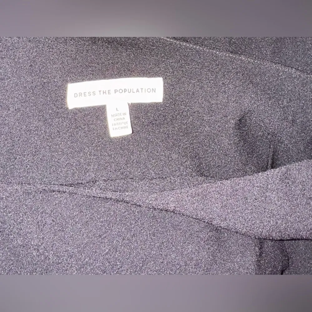 NWOT DRESS THE POPULATION Tiffany One-Shoulder Midi Dress Black L - Image 4