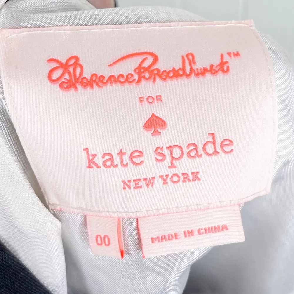 Kate Spade Florence Broadhurst Dorothy Shift Dress Black & White Floral Silk 00 - Image 7