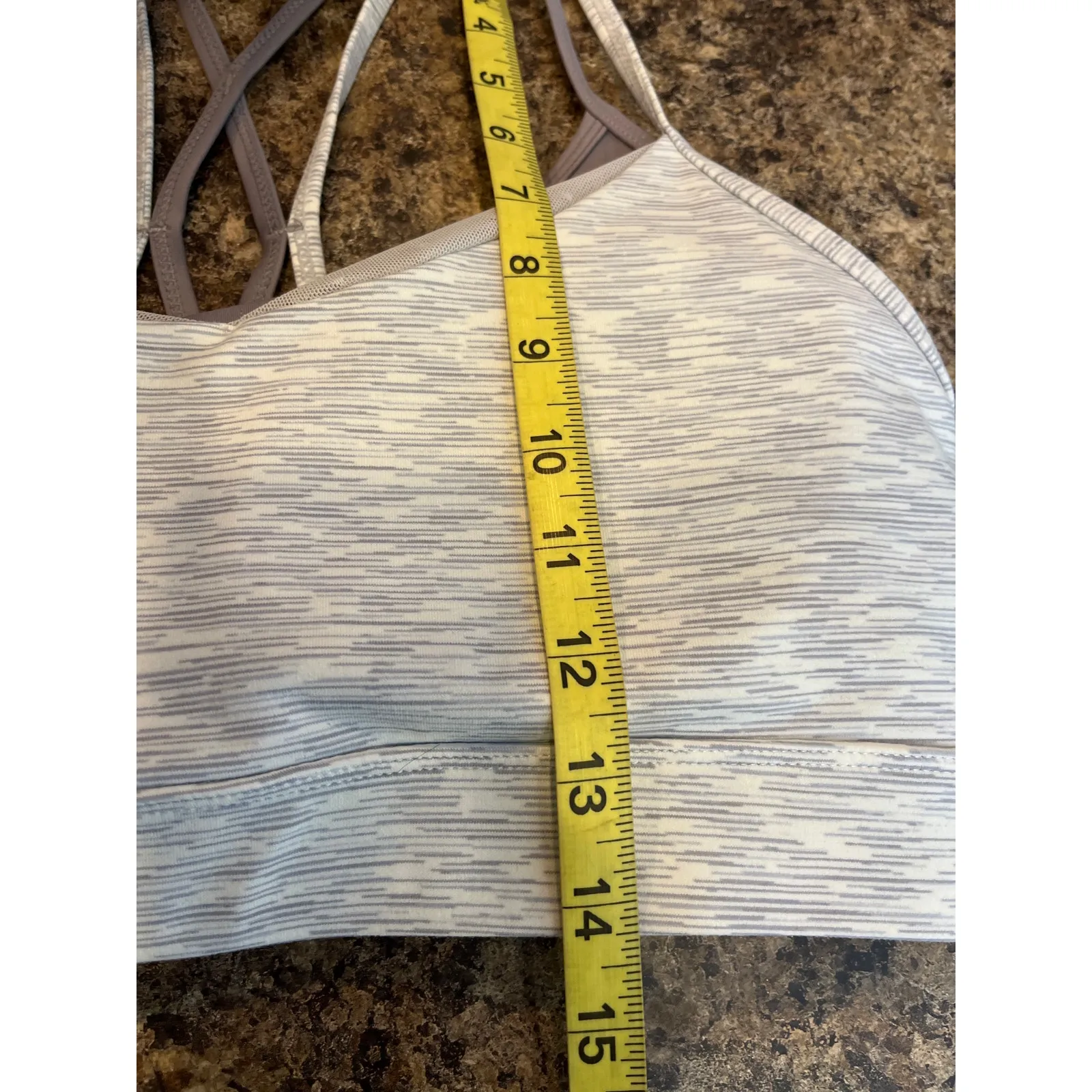 ZYIA Gray Space Dye Strappy Luxe Layered Sports Bra Padded Large‎ - Image 7