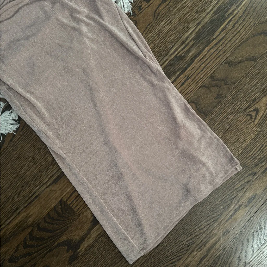 Boutique Asymmetrical side cut out light peach pink one shoulder midi dress sm - Image 5