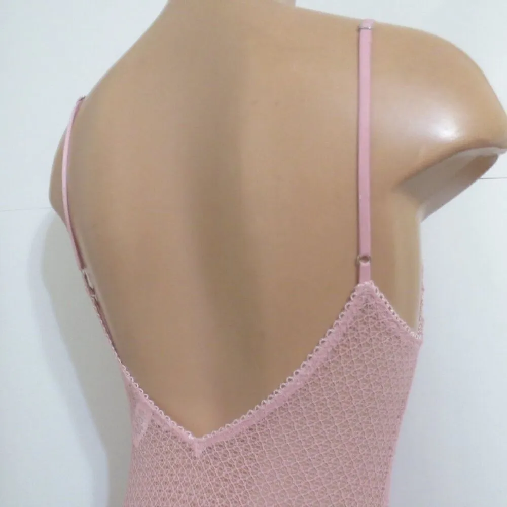 Victoria's Secret Winter Rose Lace and Mesh Blush Pink Bodysuit - Image 6